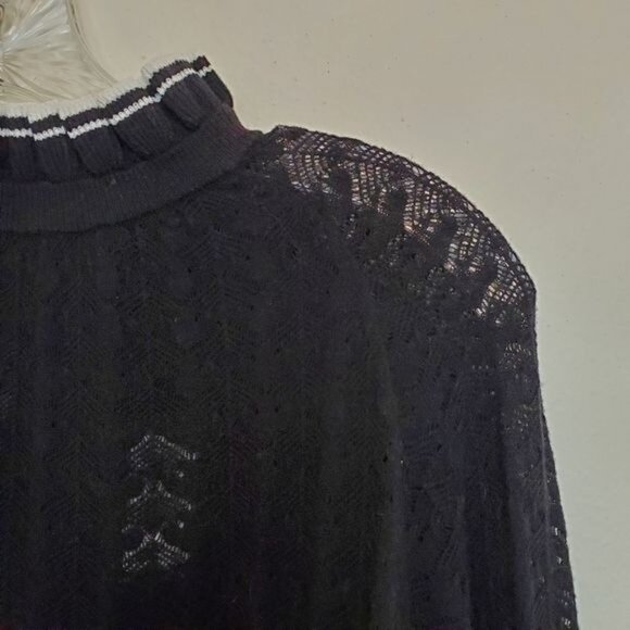 Maje Motif sweater in chevron knit black - Picture 2 of 13